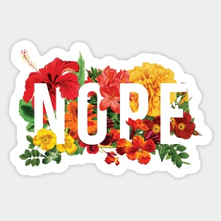 Floral Nope Sticker